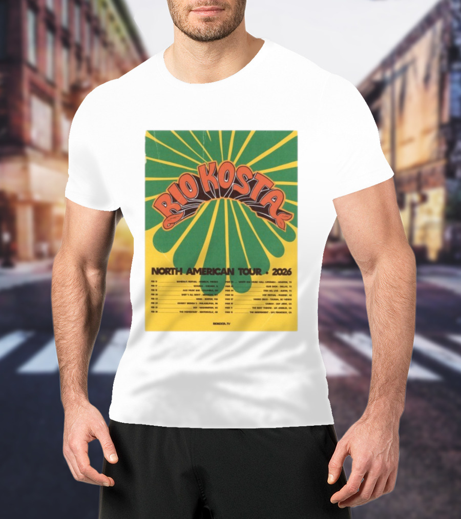 Rio Kosta North American Tour 2026 Concert Dates And Cities T-Shirt