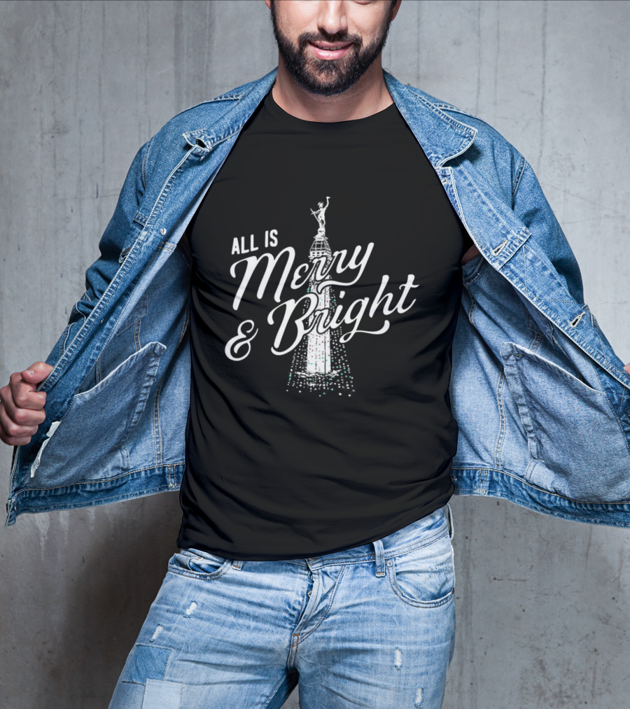 All Is Merry And Bright Christmas Tree Celebration T-Shirt