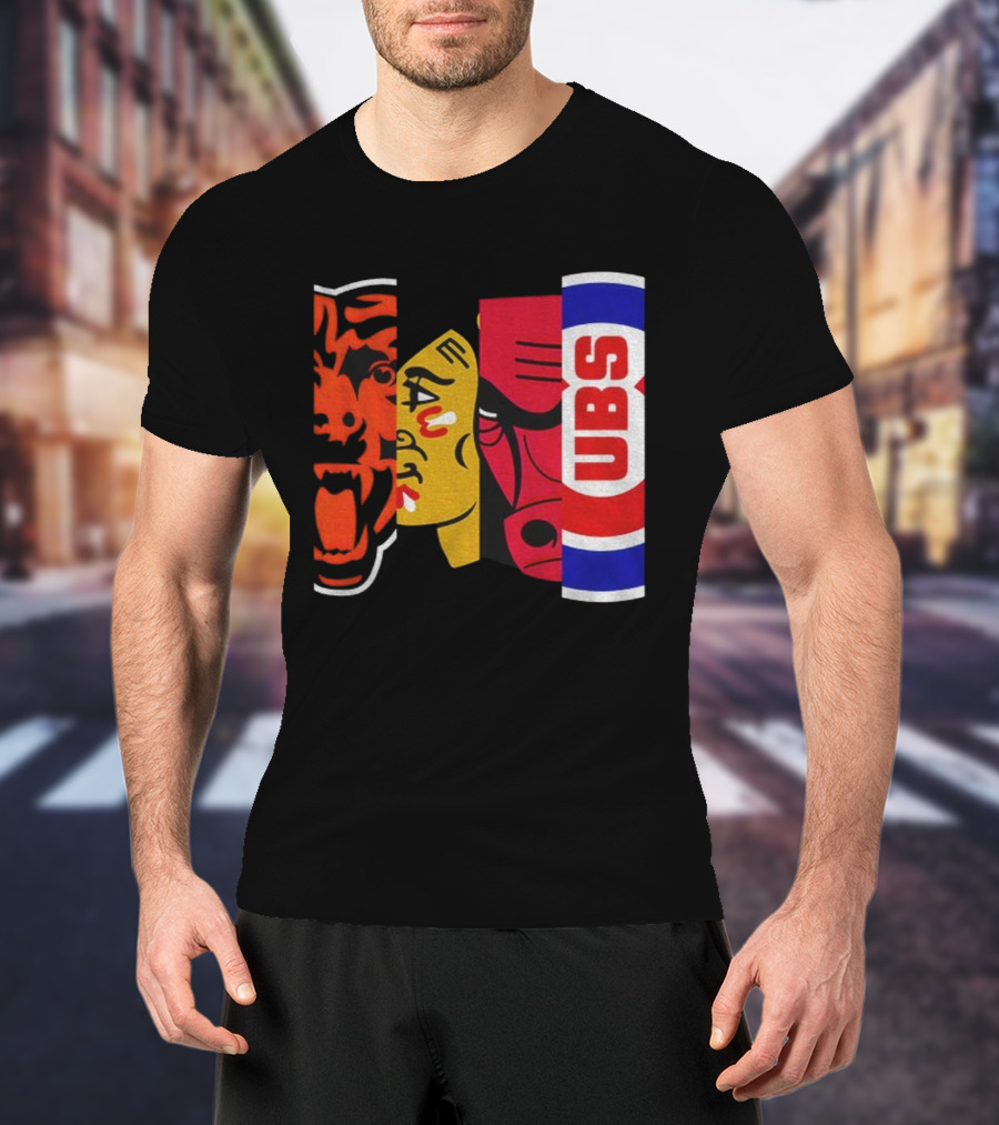 Chicago Bears Blackhawks Bulls Cubs 2025 T-Shirt