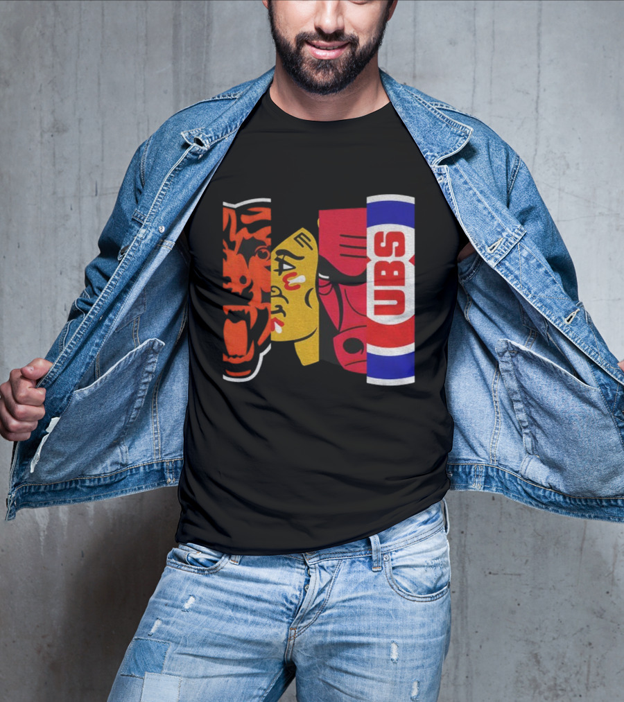 Chicago Bears Blackhawks Bulls Cubs 2025 T-Shirt