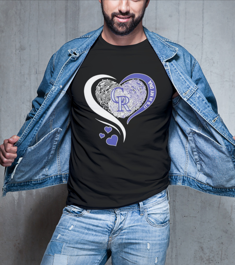 Colorado Rockies CR Heart It's In My DNA T-Shirt