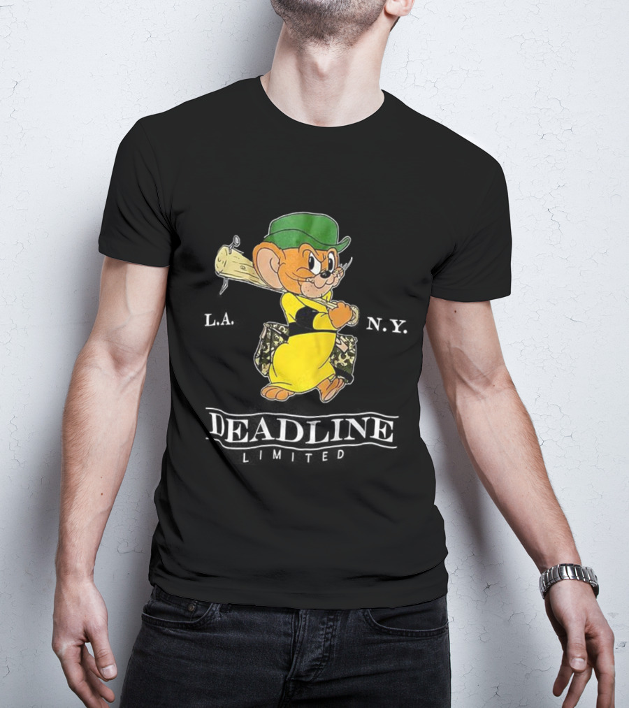 Jerry Deadline Limited Character Baseball Wood Bat Iconic Sports Style T-Shirt