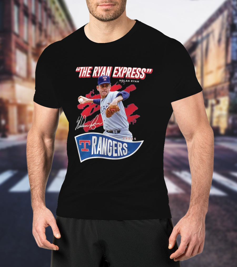 Texas Rangers The Ryan Express Nolan Ryan Signature T-Shirt