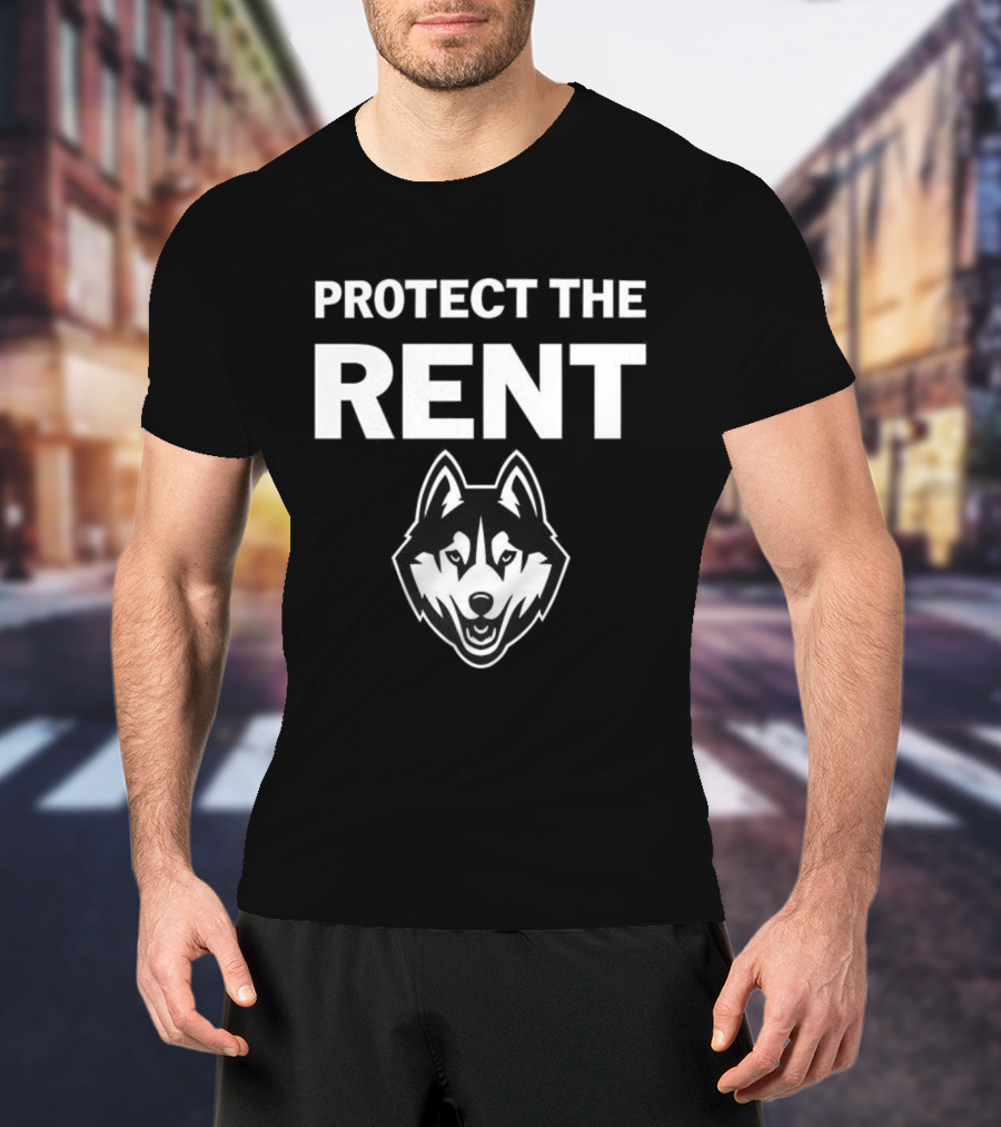 UConn Huskies Protect The Rent Fierce Husky Logo T-Shirt