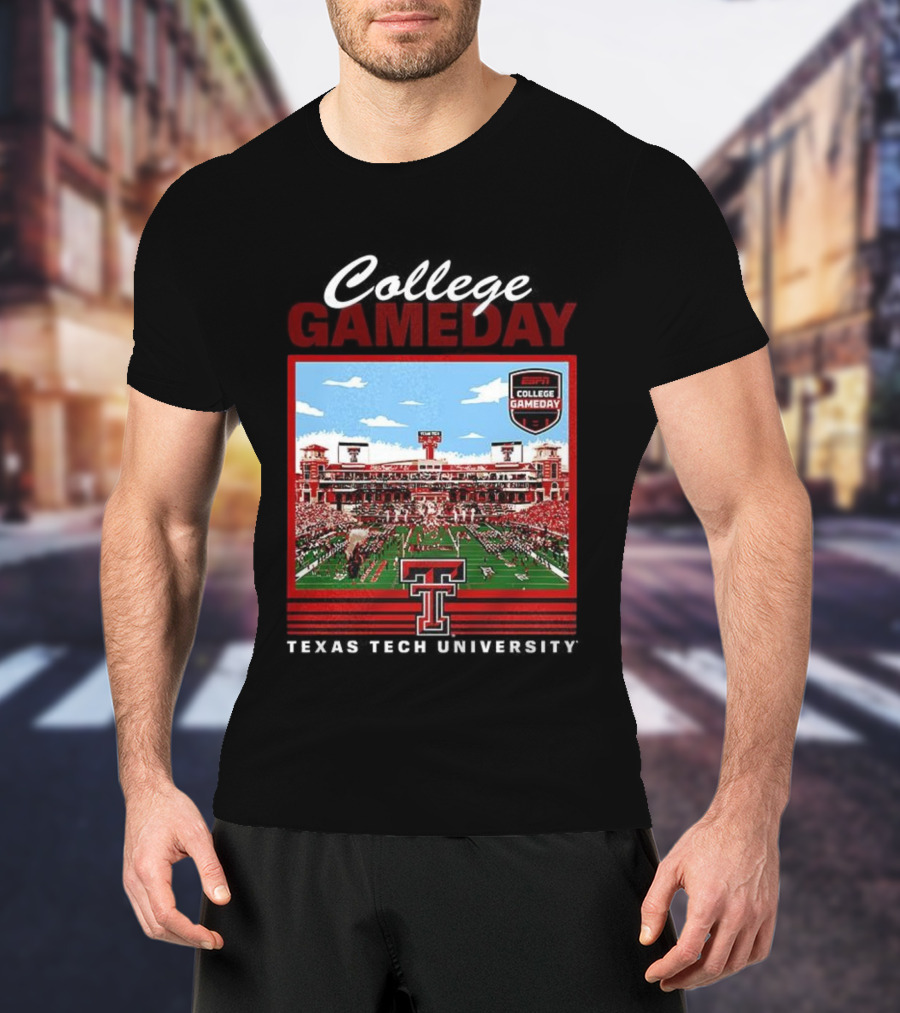 Texas Tech Red Raiders ESPN College GameDay Jones AT And Stadium T-Shirt