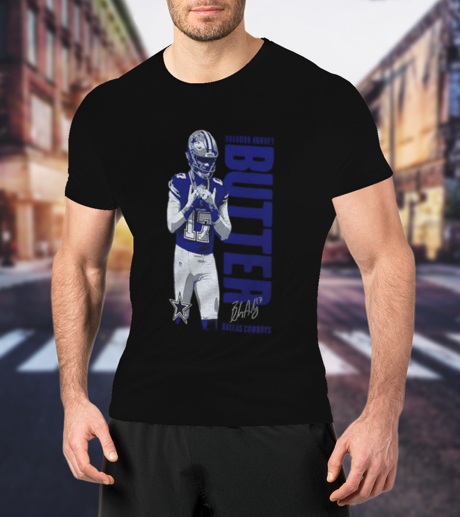Brandon Aubrey 17 Butter Dallas Cowboys NFL Football Signature 2025 T-Shirt