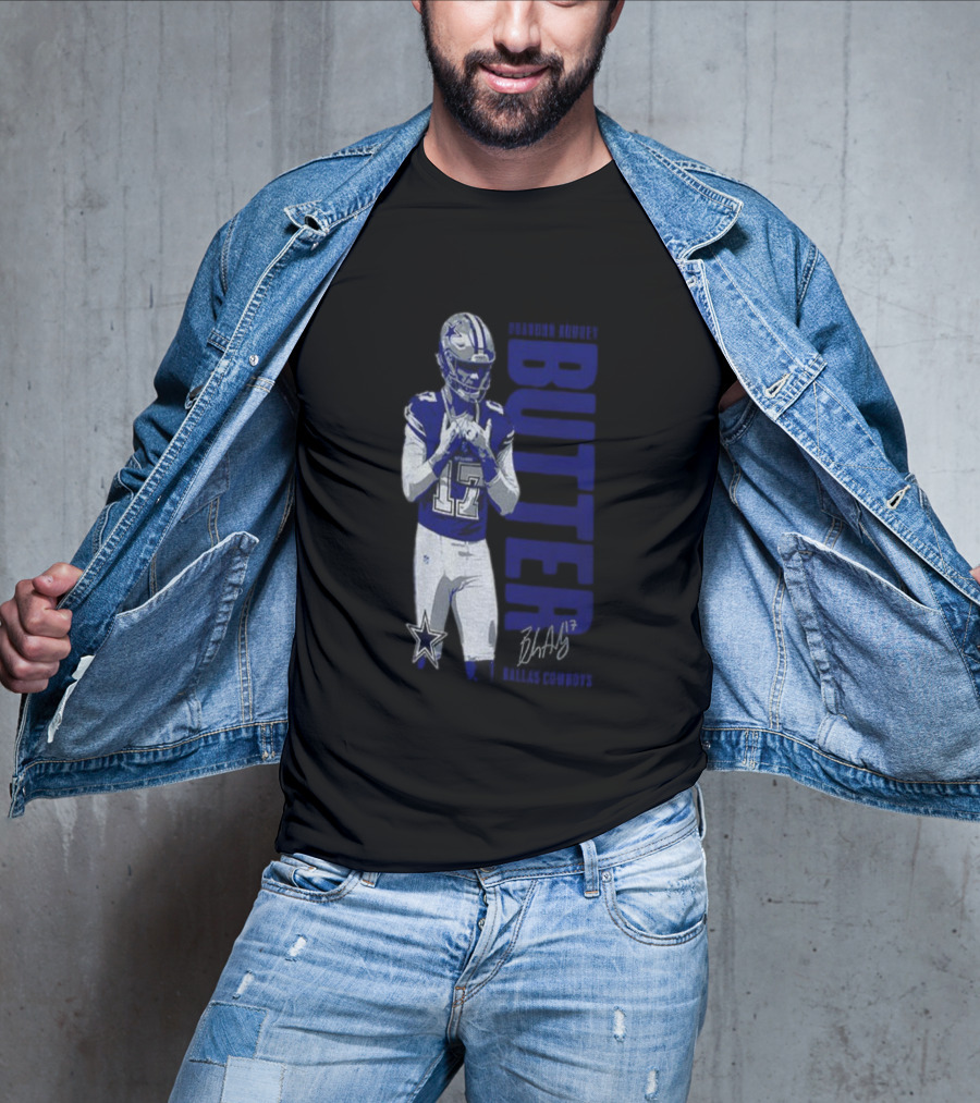 Brandon Aubrey 17 Butter Dallas Cowboys NFL Football Signature 2025 T-Shirt