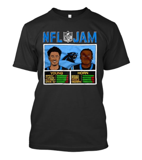 Bryce Young Jaycee Horn Carolina Panthers NFL Jam Classic Video Game Style T-Shirt