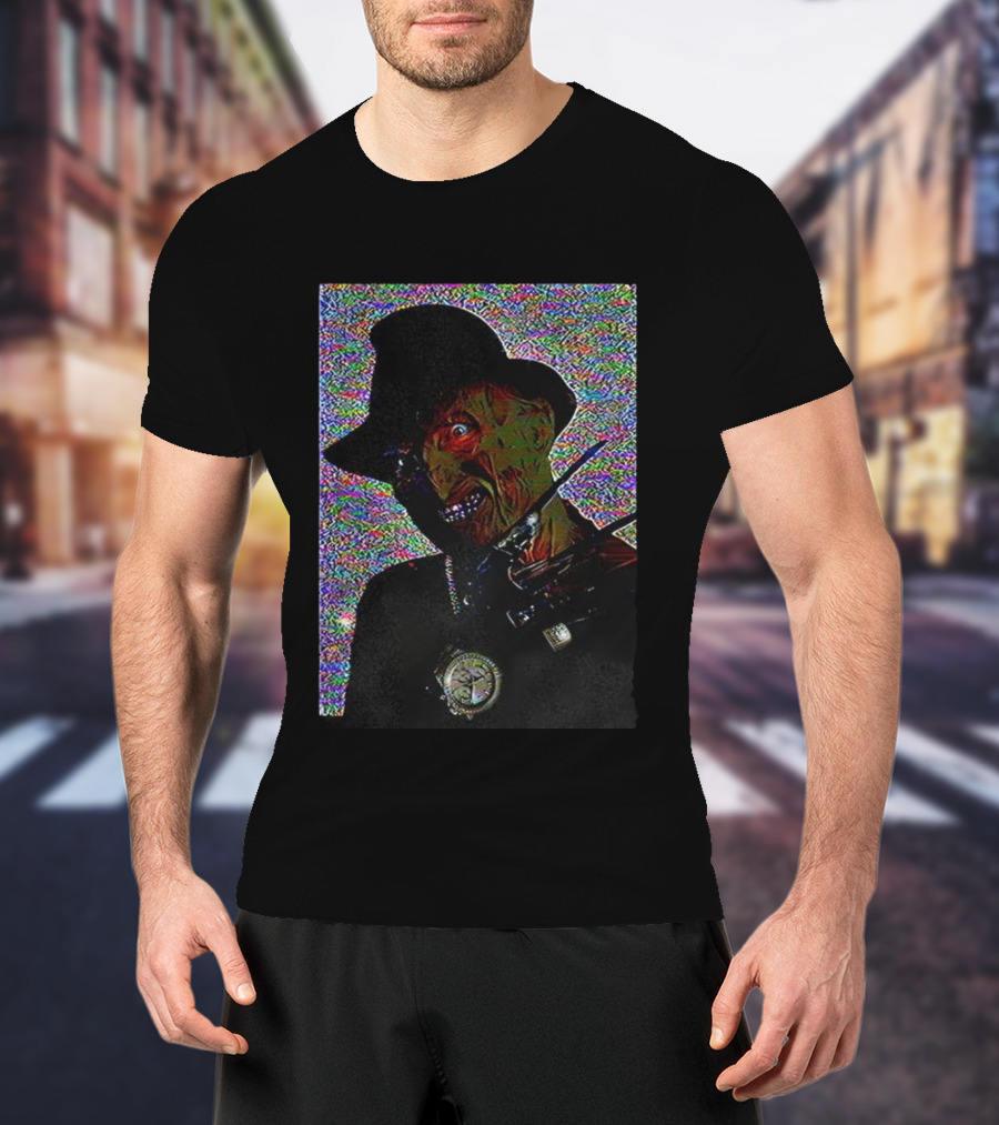 Freddy Krueger A Nightmare On Elm Street Bling Halloween Horror Villain Retro Style T-Shirt