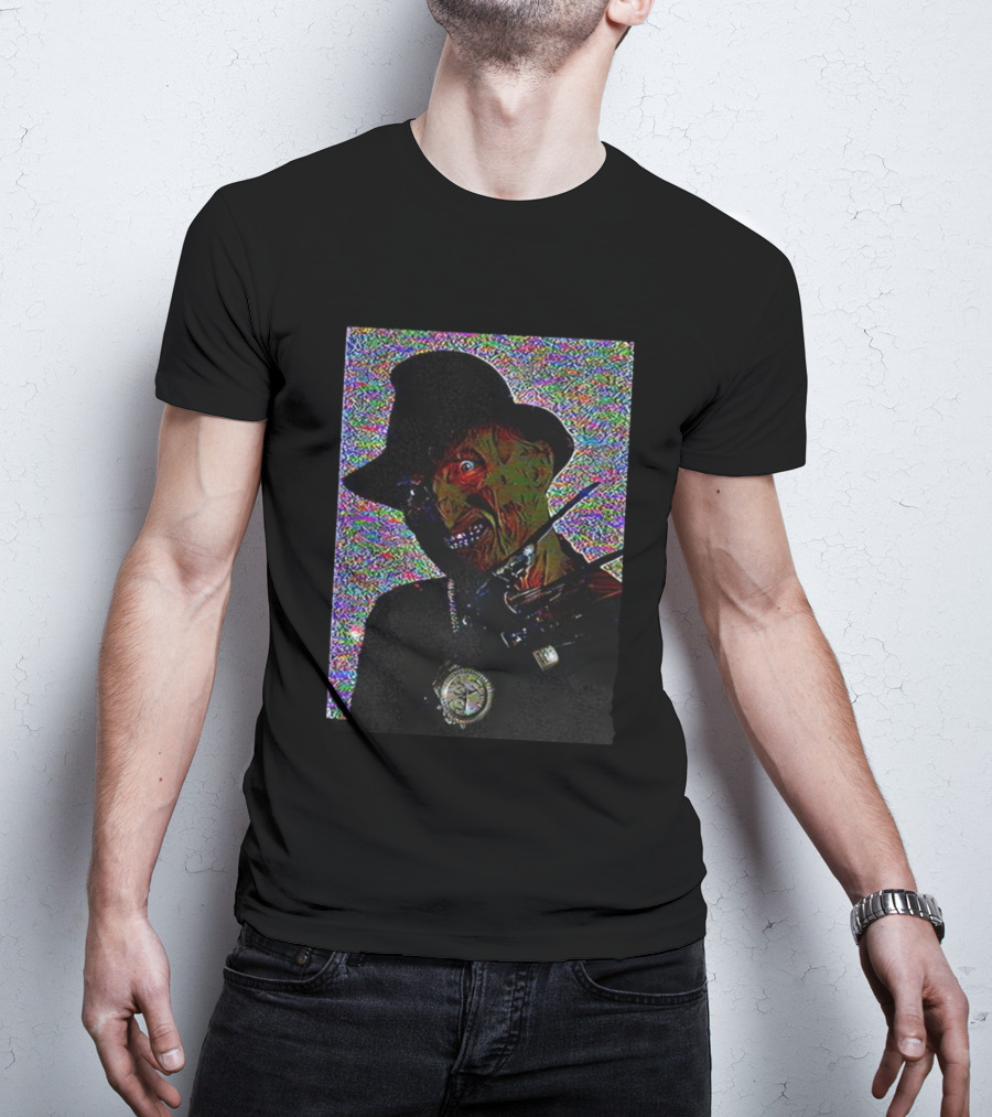 Freddy Krueger A Nightmare On Elm Street Bling Halloween Horror Villain Retro Style T-Shirt