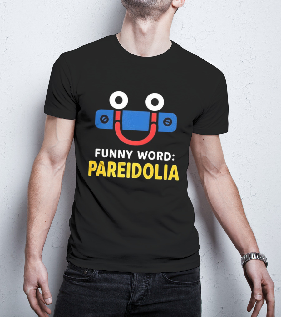 Funny Word Pareidolia Smiling Face Design T-Shirt