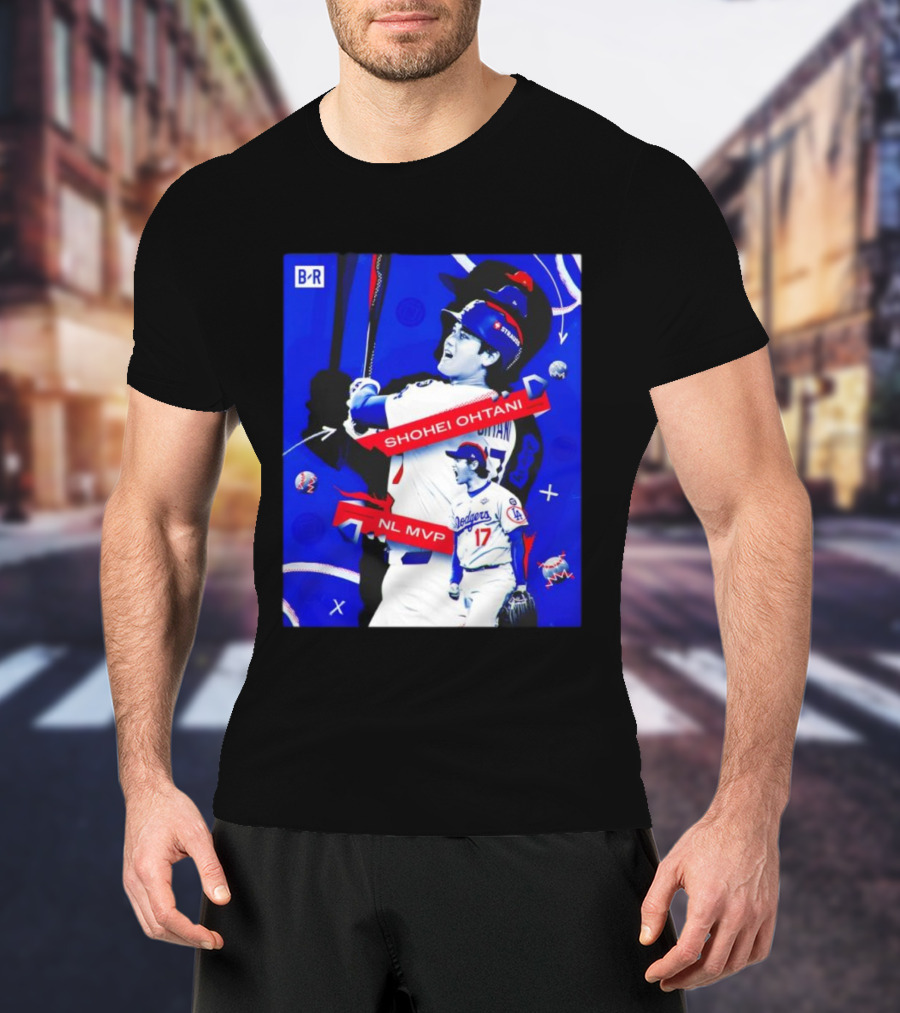 Shohei Ohtani Number 17 NL MVP Dodgers Theme T-Shirt