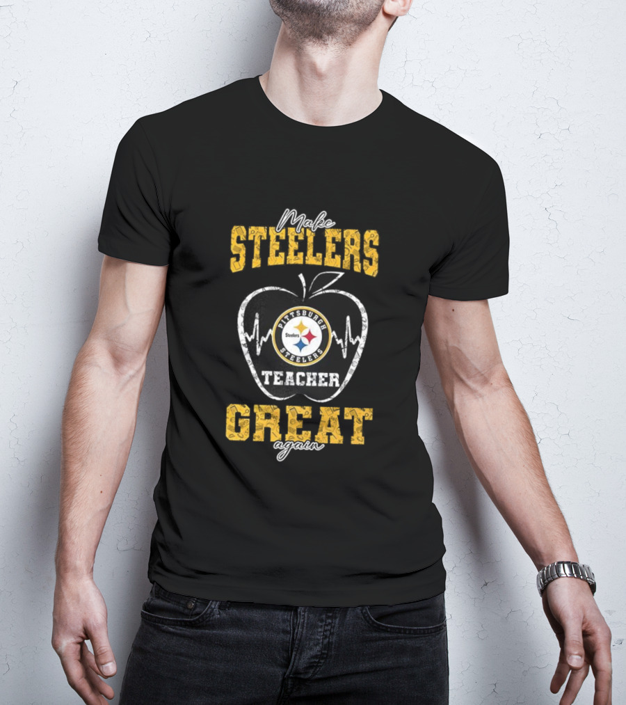 Make Pittsburgh Steelers Teacher Great Again Apple T-Shirt