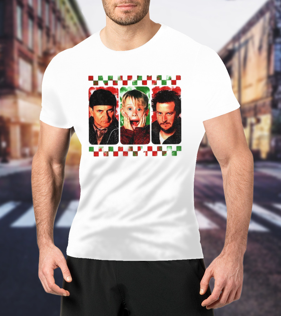 Home Alone Christmas Movie Characters Kevin Marv Harry T-Shirt