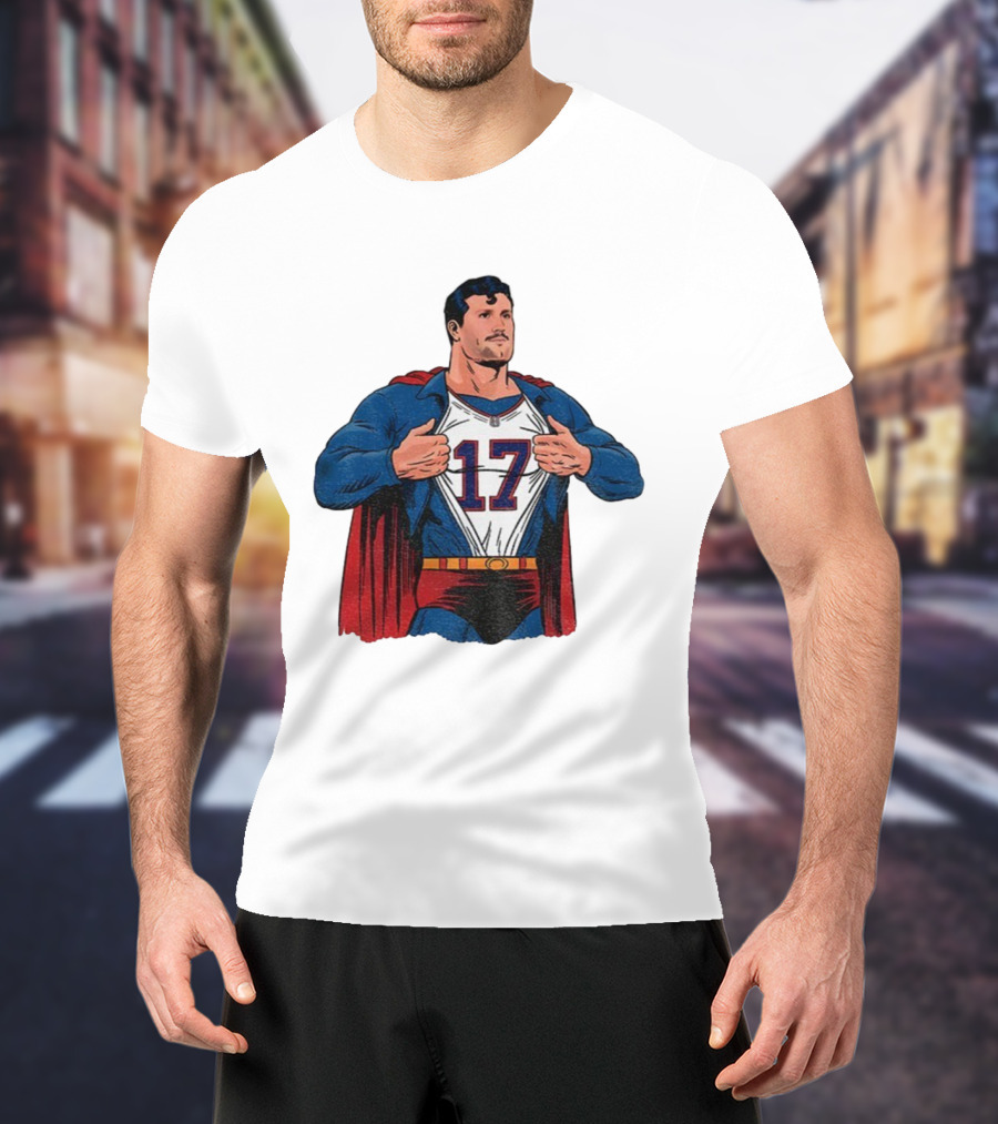 Josh Allen Superhero 17 Buffalo Bills NFL MVP Cartoon T-Shirt