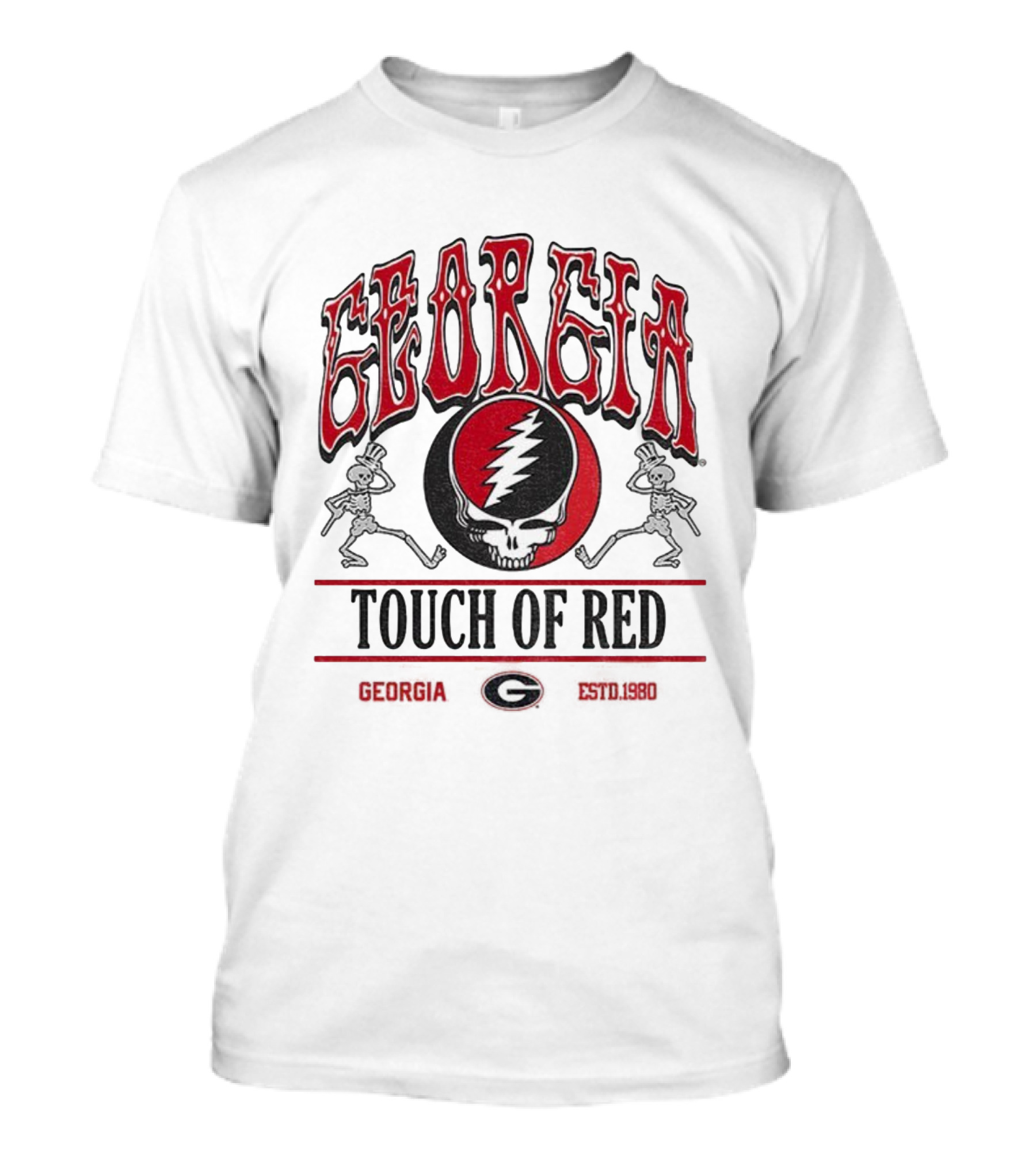 Georgia Grateful Dead Skeletons Touch Of Red Estd 1980 T-Shirt