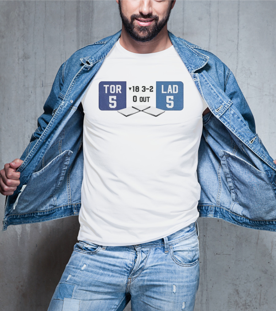 LAD 5-5 TOR Round 18 3-2 Scoreboard Art T-Shirt