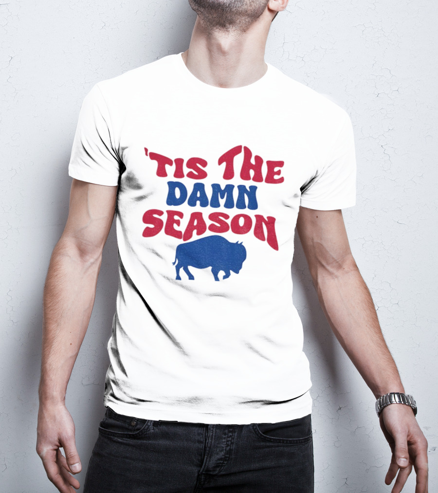 Tis The Damn Season Buffalo Bills NFL 1973 2025 Merry Christmas T-Shirt