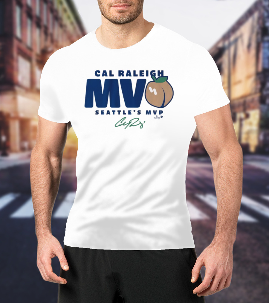 Cal Raleigh Seattle's MVP Signature Peach MVPeach T-Shirt