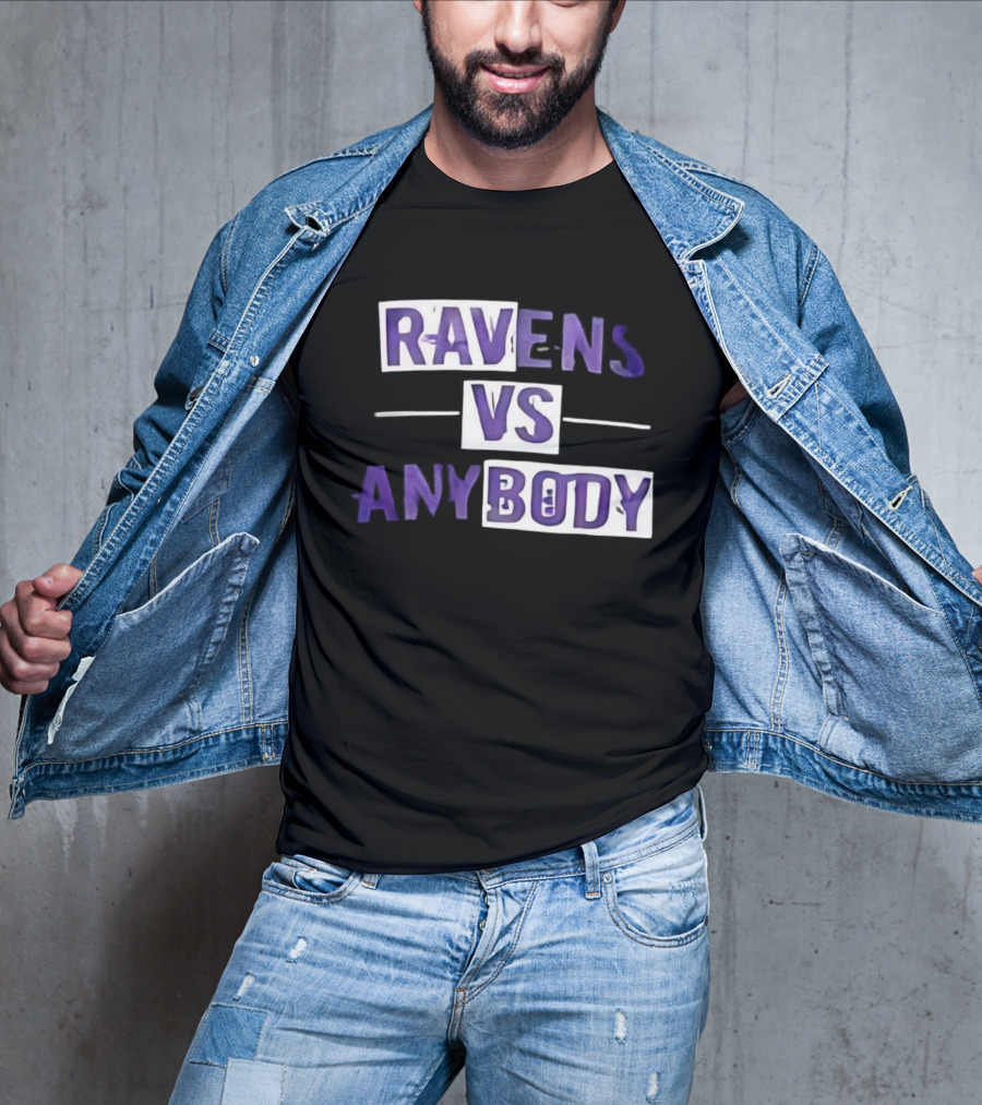 Ravens VS Anybody Baltimore Football Team Rivalry Fan Apparel T-Shirt