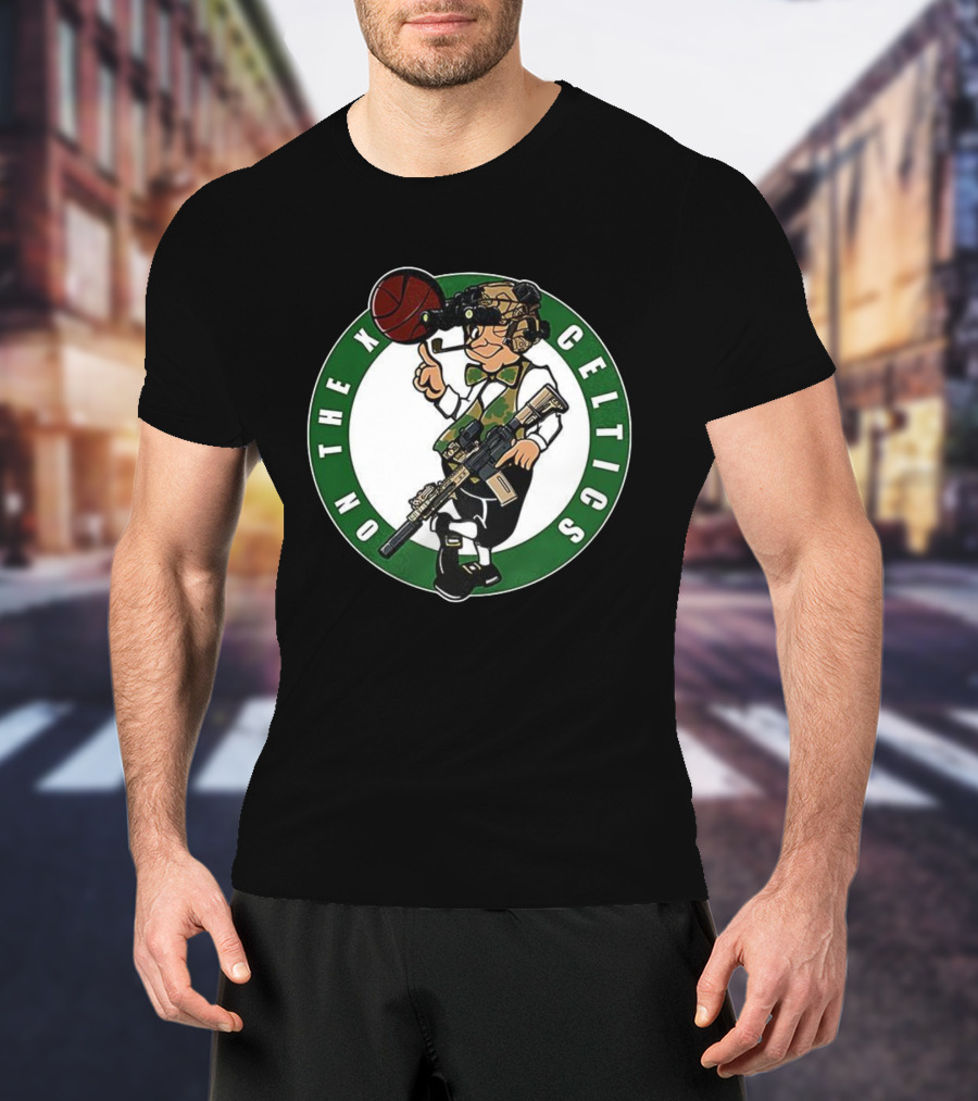 Boston Celtics On The X Military Basketball Parody T-Shirt