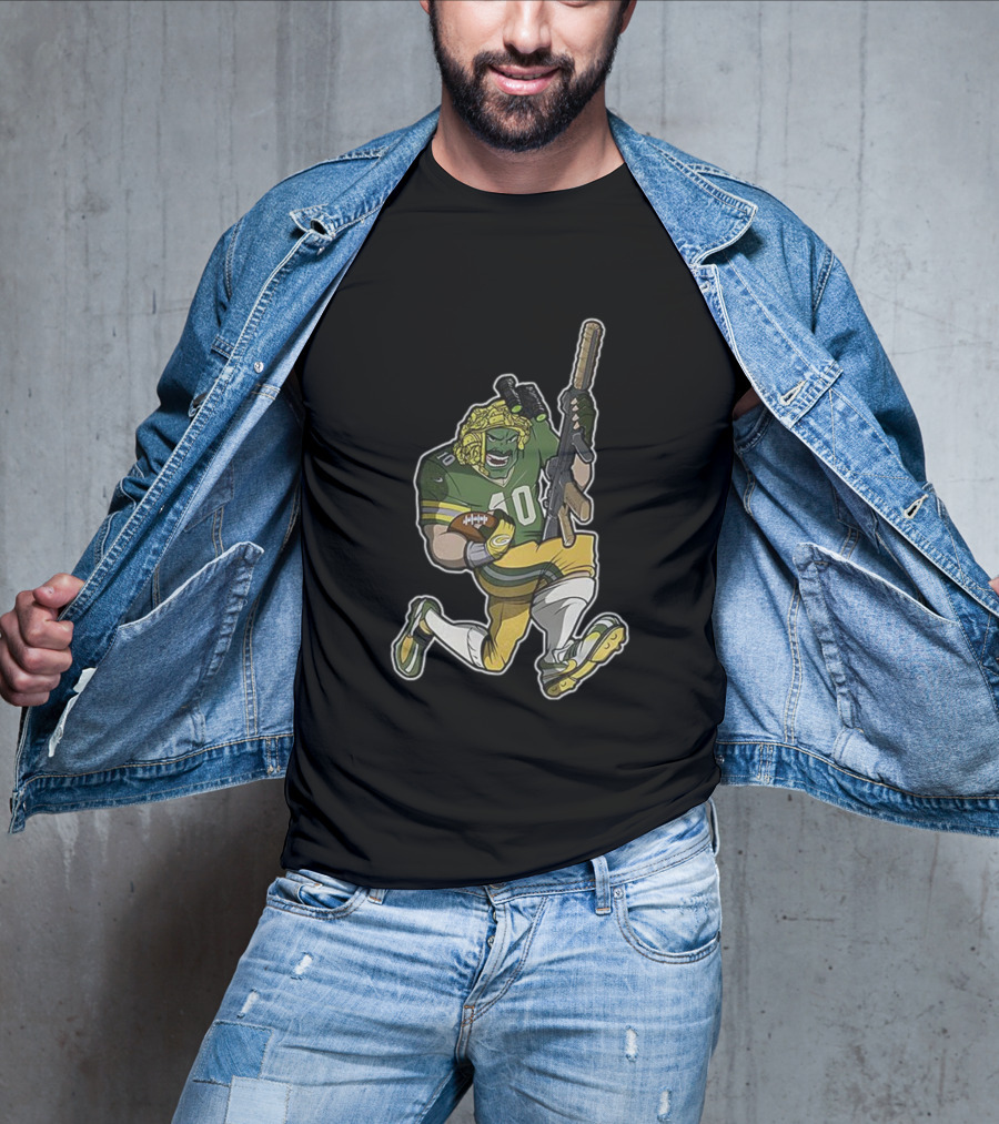 Jordan Love Green Bay Packers Football Soldier Armed Kneeling Illustration T-Shirt