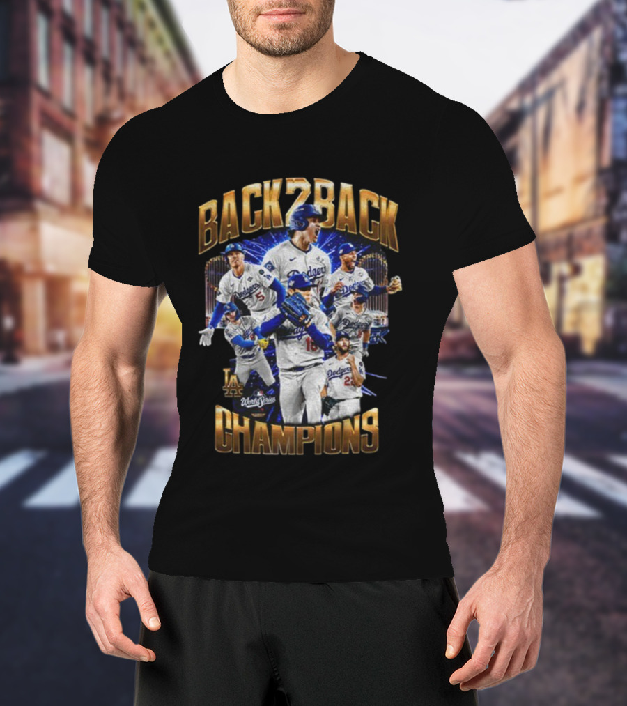 Dodgers 2025 Back To Back Champions World Series MLB Baseball T-Shirt