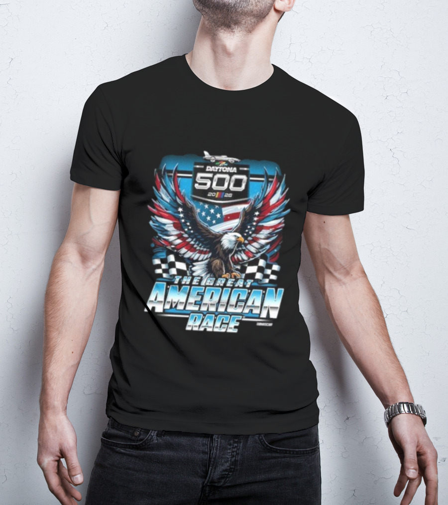 Daytona 500 2026 The Great American Race Eagle Checkered Flag Sports NASCAR T-Shirt