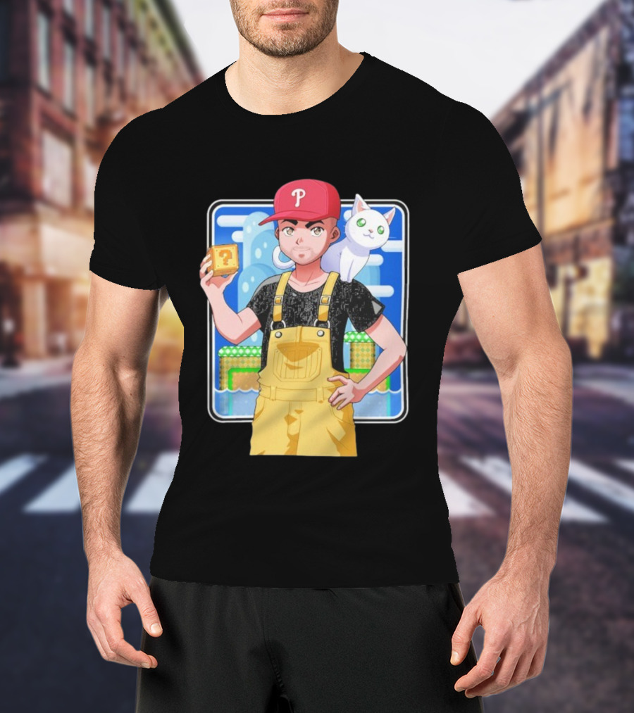 DanG88 Dynamic Duo Philadelphia Phillies Fan Anime Style Mario Influence T-Shirt