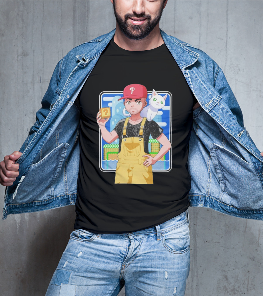 DanG88 Dynamic Duo Philadelphia Phillies Fan Anime Style Mario Influence T-Shirt