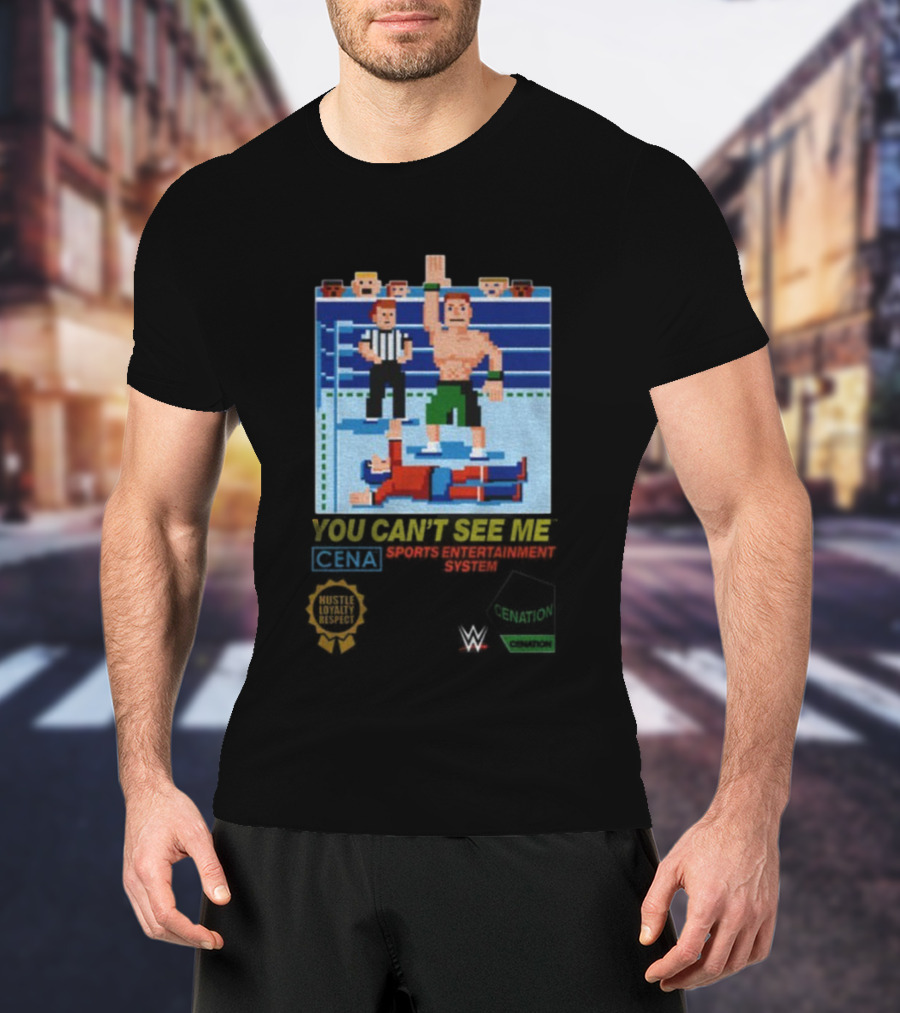 John Cena 8-Bit You Can't See Me Wrestling Retro T-Shirt