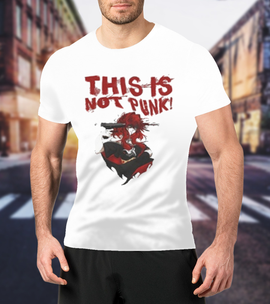 This Is Not Punk Red-Haired Character With Gun T-Shirt