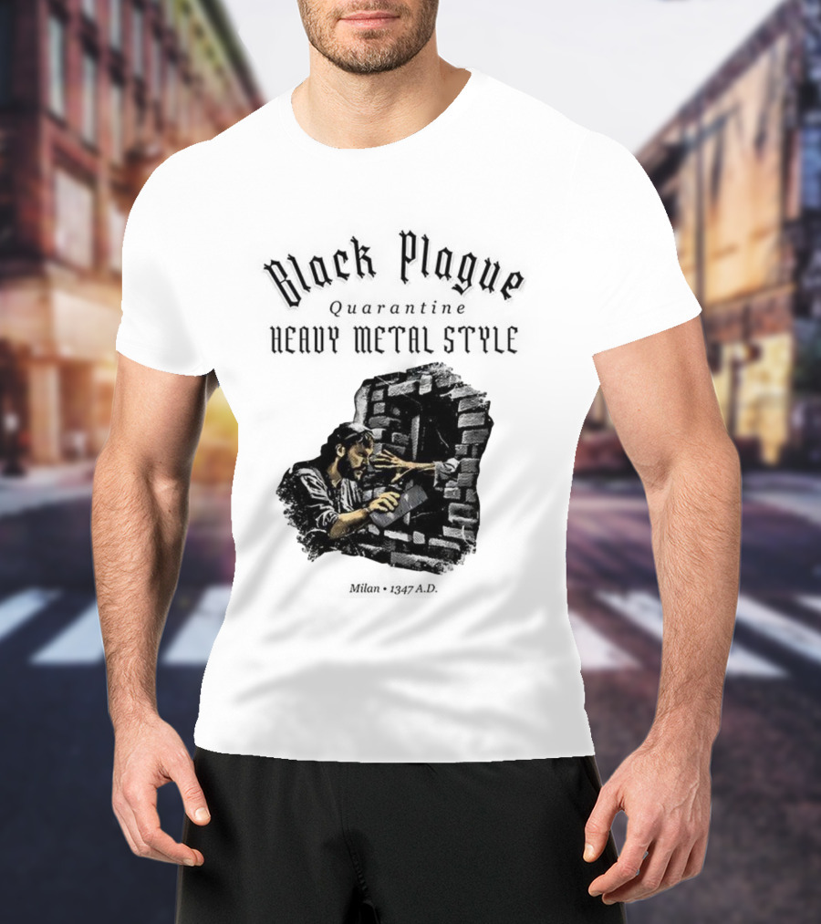 Black Plague Quarantine Milan 1347 AD Heavy Metal Style T-Shirt