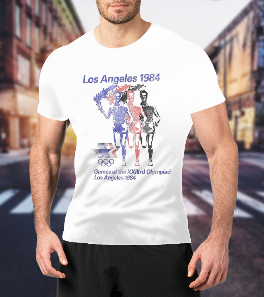 Los Angeles 1984 Games Of The XXIIIrd Olympiad Running Torch Relay T-Shirt