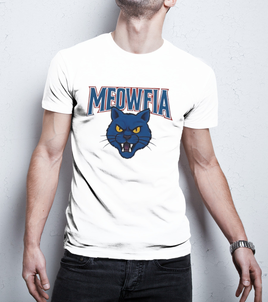 Meowfia Buffalo Bills Big Head Cat Parody T-Shirt