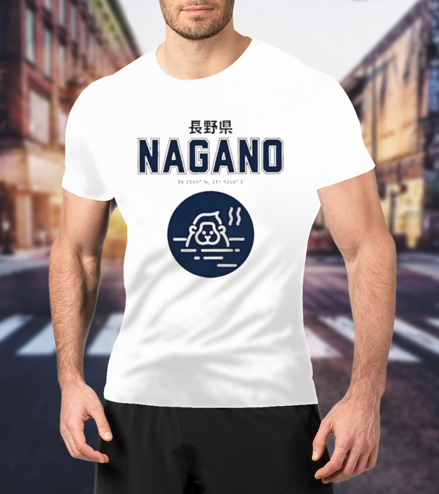Nagano Prefecture Japan Hot Spring Monkey Coordinates 36 39.4 N 137 92.1 E T-Shirt