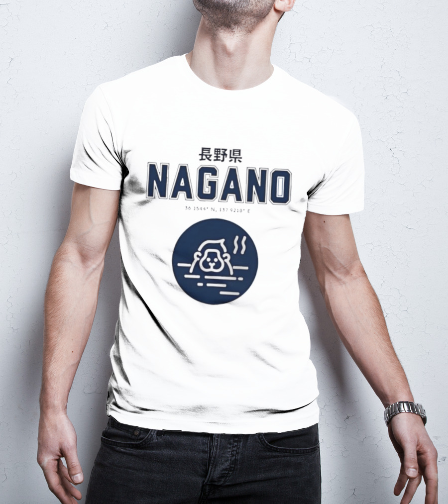 Nagano Prefecture Japan Hot Spring Monkey Coordinates 36 39.4 N 137 92.1 E T-Shirt