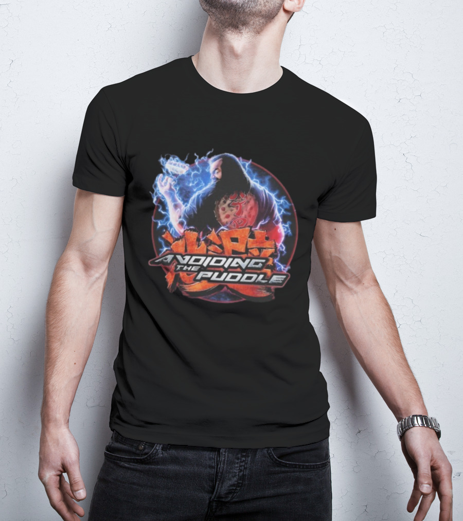 Avoiding The Puddle Aris Lightning Blue Electricity Gaming Theme T-Shirt