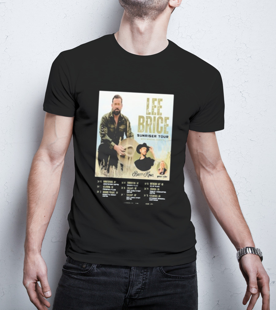 Lee Brice Sunriser Tour 2026 With Brett Kissel And Tenille Arts T-Shirt