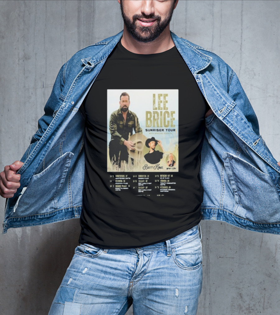 Lee Brice Sunriser Tour 2026 With Brett Kissel And Tenille Arts T-Shirt