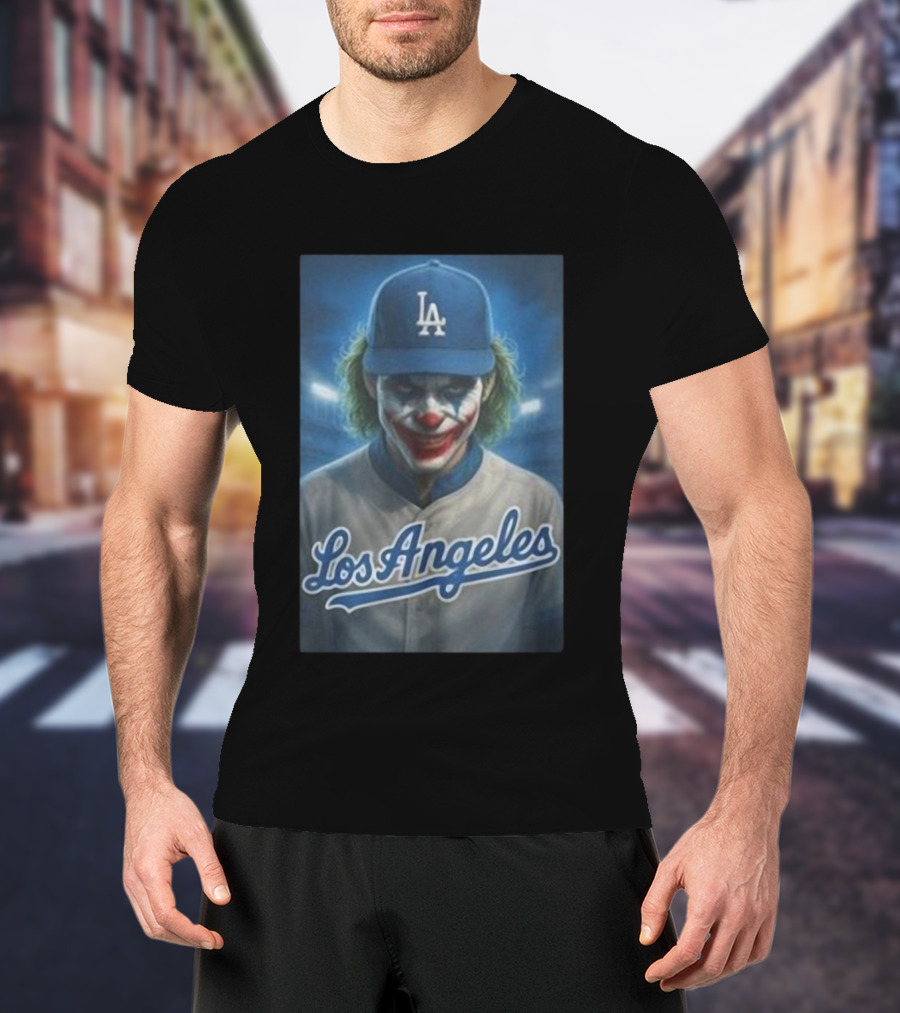 Los Angeles Dodgers Joker Clown LA Baseball Fan Art T-Shirt