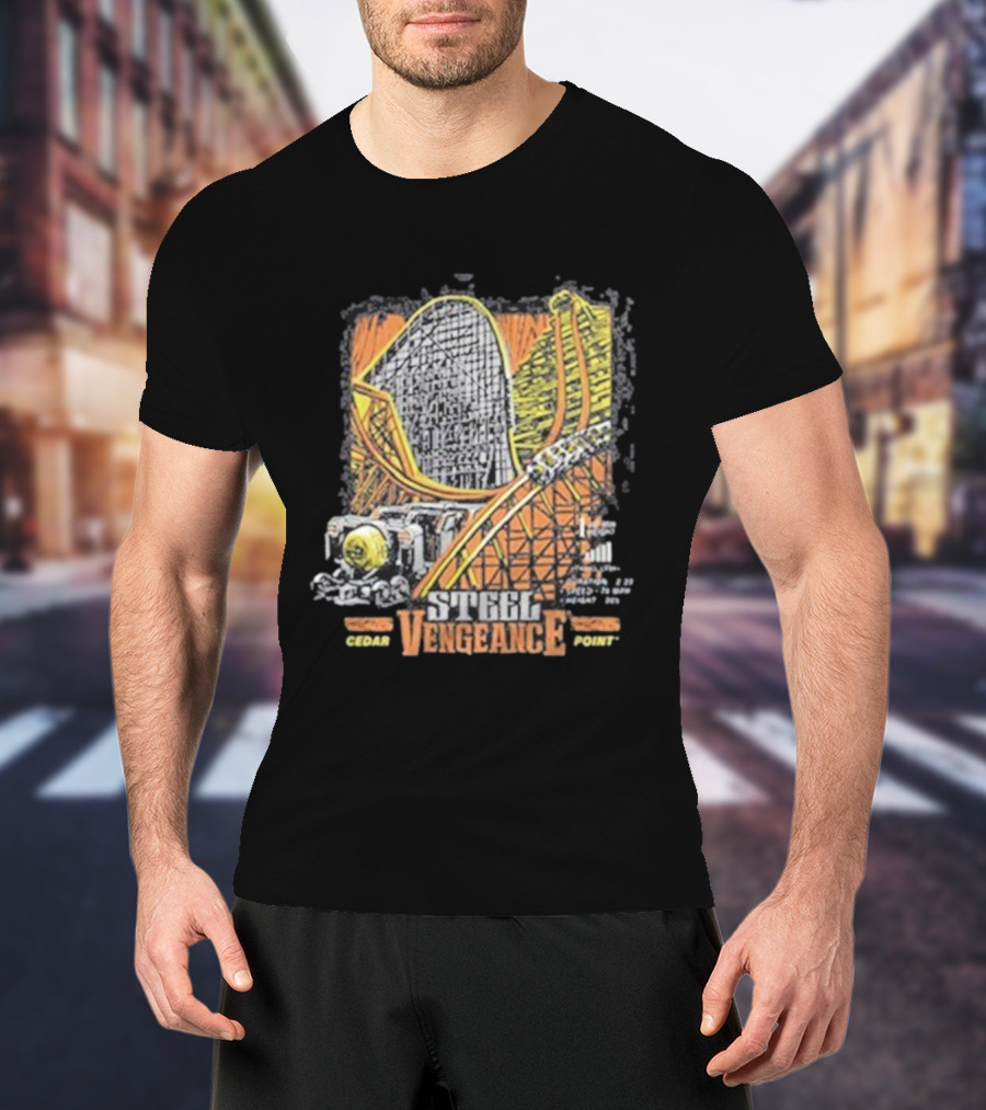 Steel Vengeance Cedar Point Coaster Stamp Roller Ride T-Shirt
