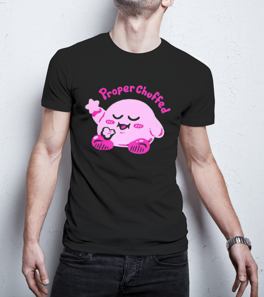 Kirby Proper Chuffed Happy Pink Character T-Shirt