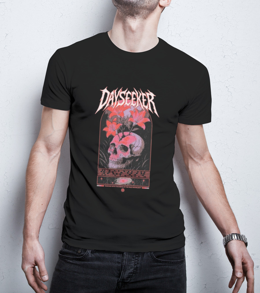 Dayseeker Dancing With The Devil Floral Skull And Moonlight T-Shirt