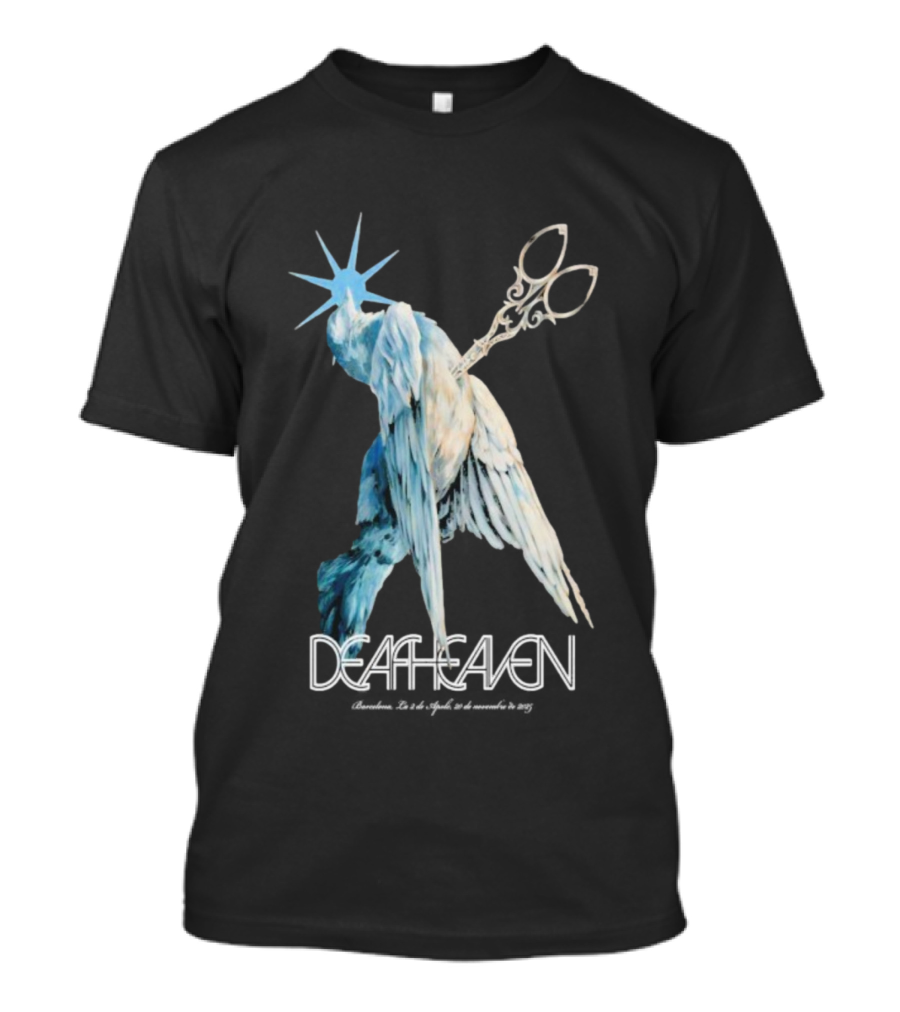 Deafheaven Barcelona November 20 2025 San Francisco CA Scissors Bird Statue Gothic Art T-Shirt