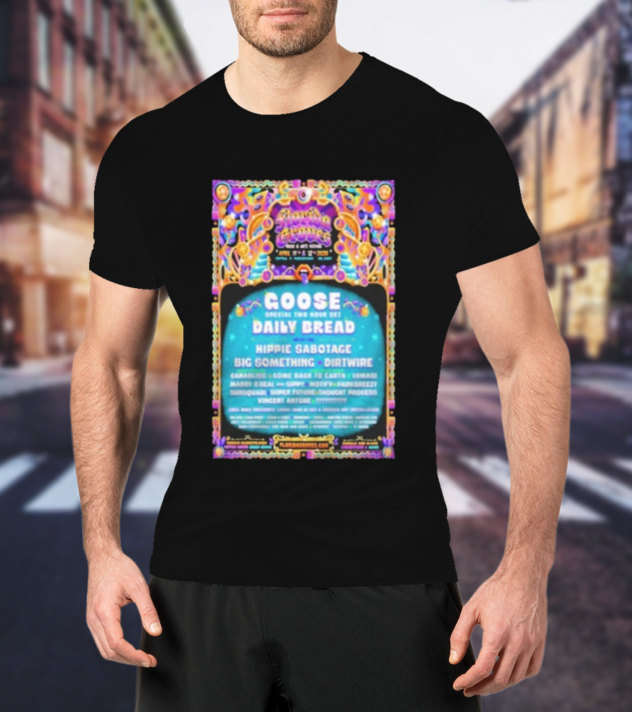 Florida Groove Festival April 11-12 2026 Central Florida Fairgrounds Goose Daily Bread Lineup T-Shirt