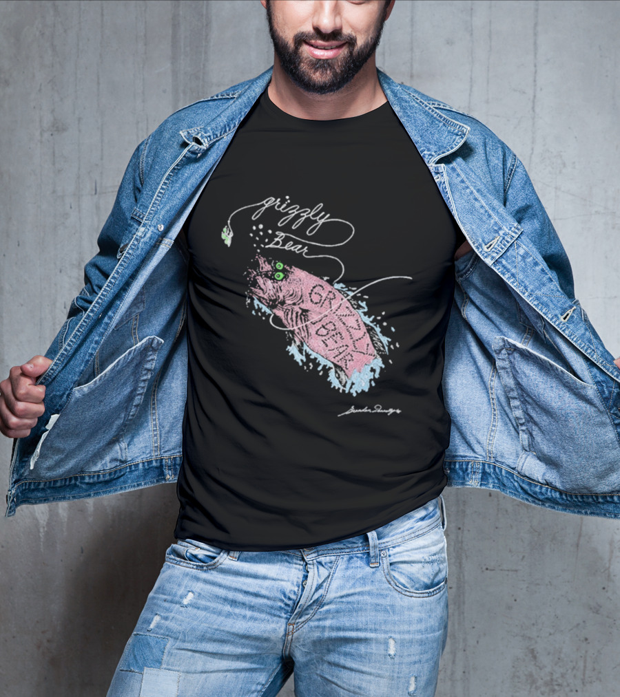 Grizzly Bear Fish Watercolor Art By Skullcandy T-Shirt