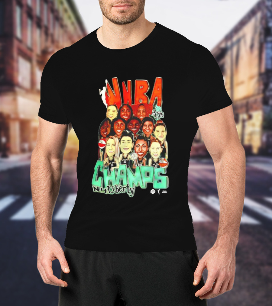 New York Liberty WNBA Champs 2024 Team Celebration T-Shirt