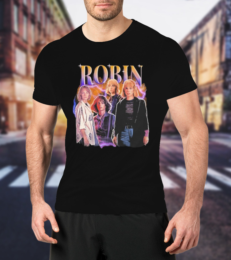 Robin Hearthrob Stranger Things Retro Lightning Style T-Shirt