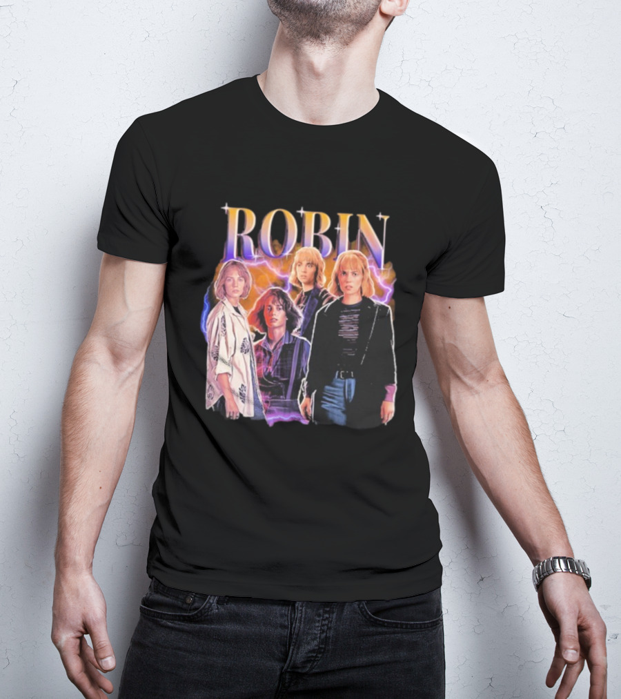 Robin Hearthrob Stranger Things Retro Lightning Style T-Shirt